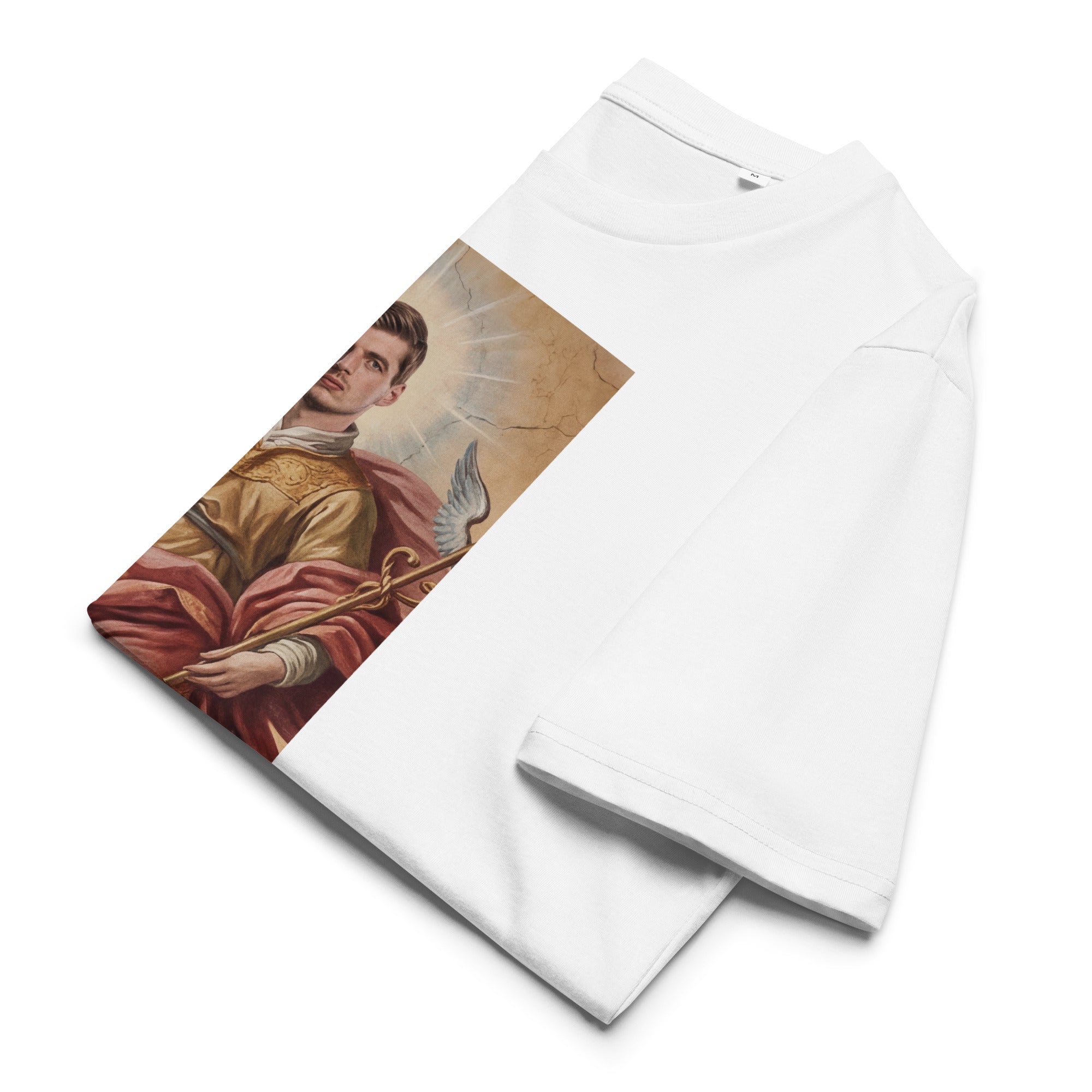 Heiliger Maximus T-Shirt Vorderansicht weiß