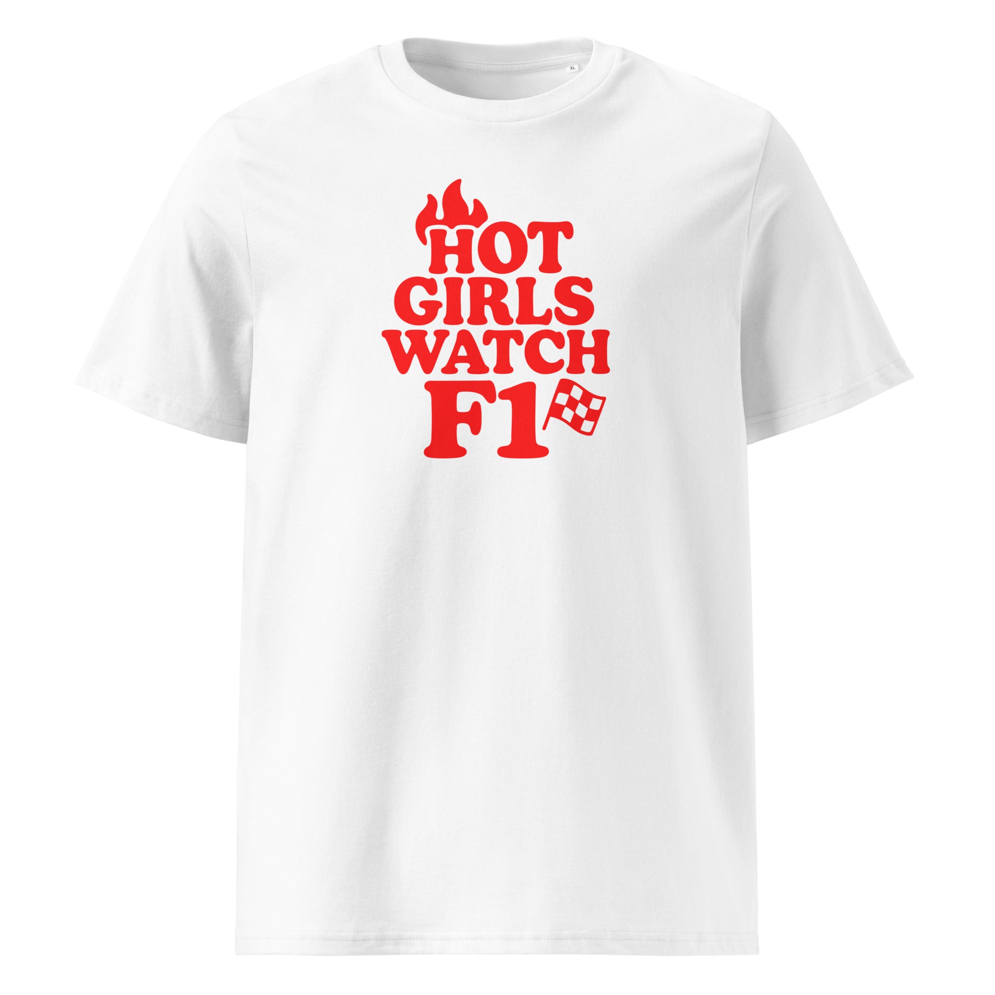 Hot Girls Watch F1 T-Shirt weiß – Vorderansicht