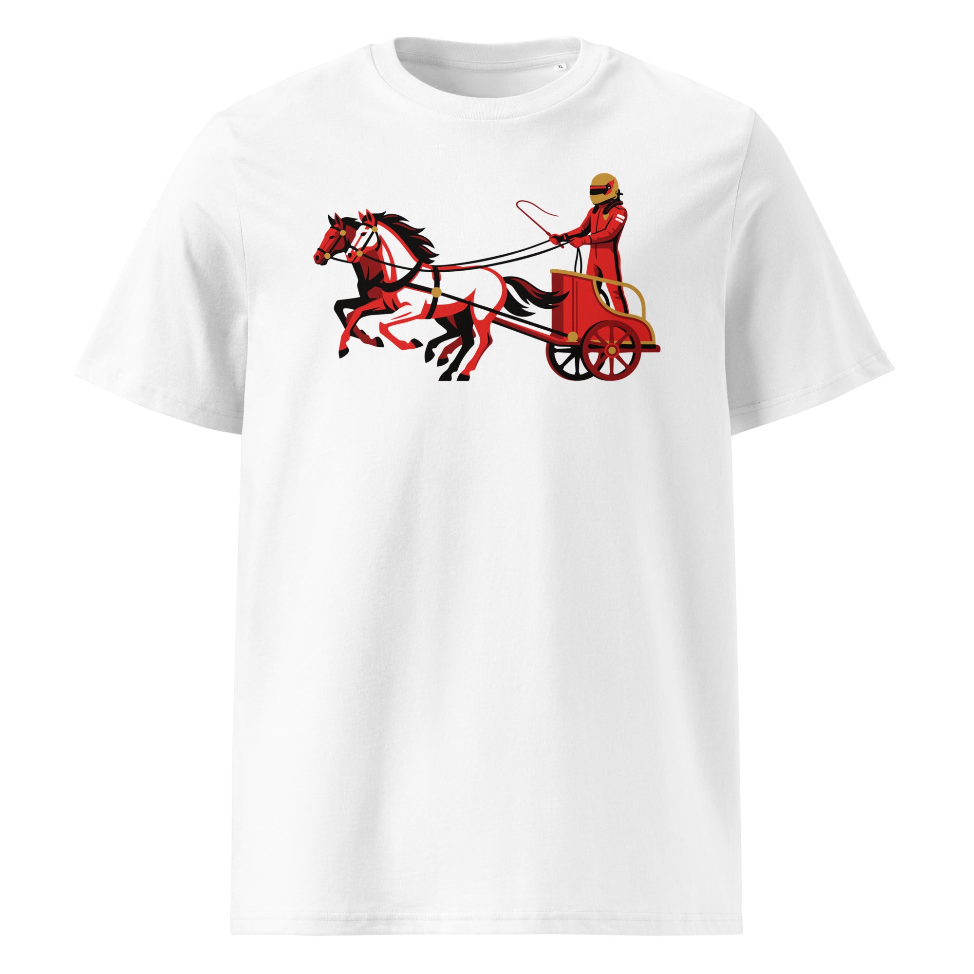 Horsepower T-Shirt weiß – zwei Pferde Ferrari-Motiv