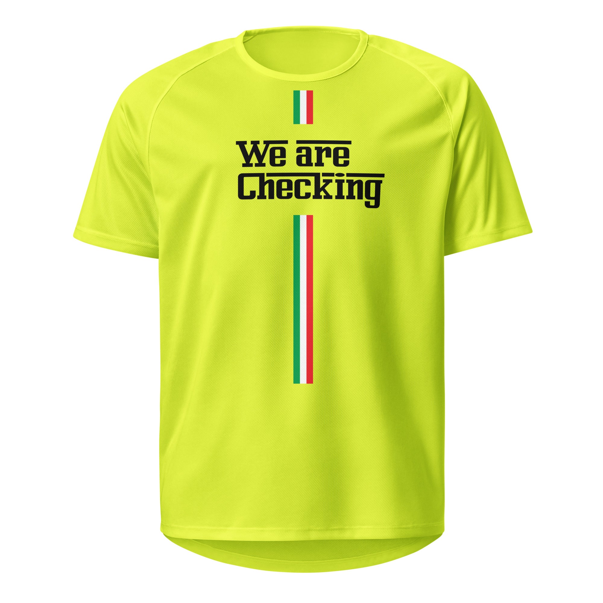 We are Checking Sports Jersey Neon Yellow – Vorderansicht