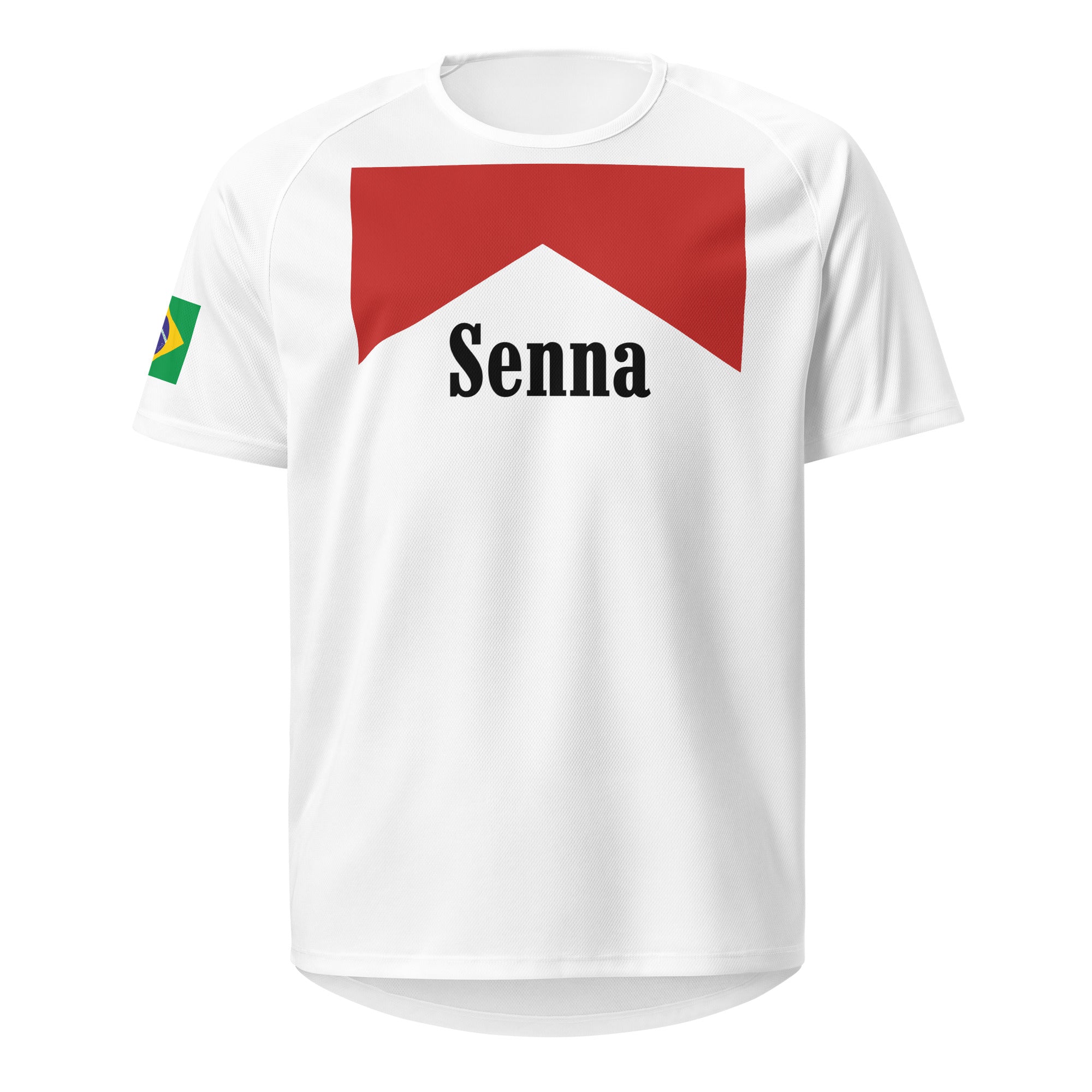 Senna Sports Jersey weiß – rot-weißes Retro-Design