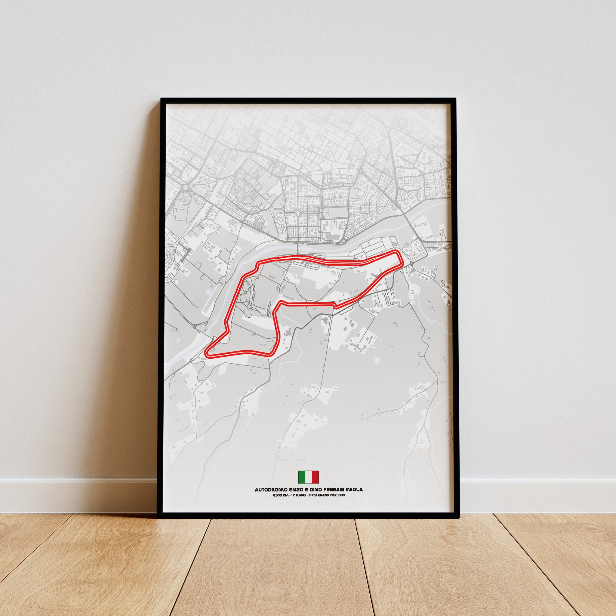 Imola Light Edition Poster gerahmt an Wand