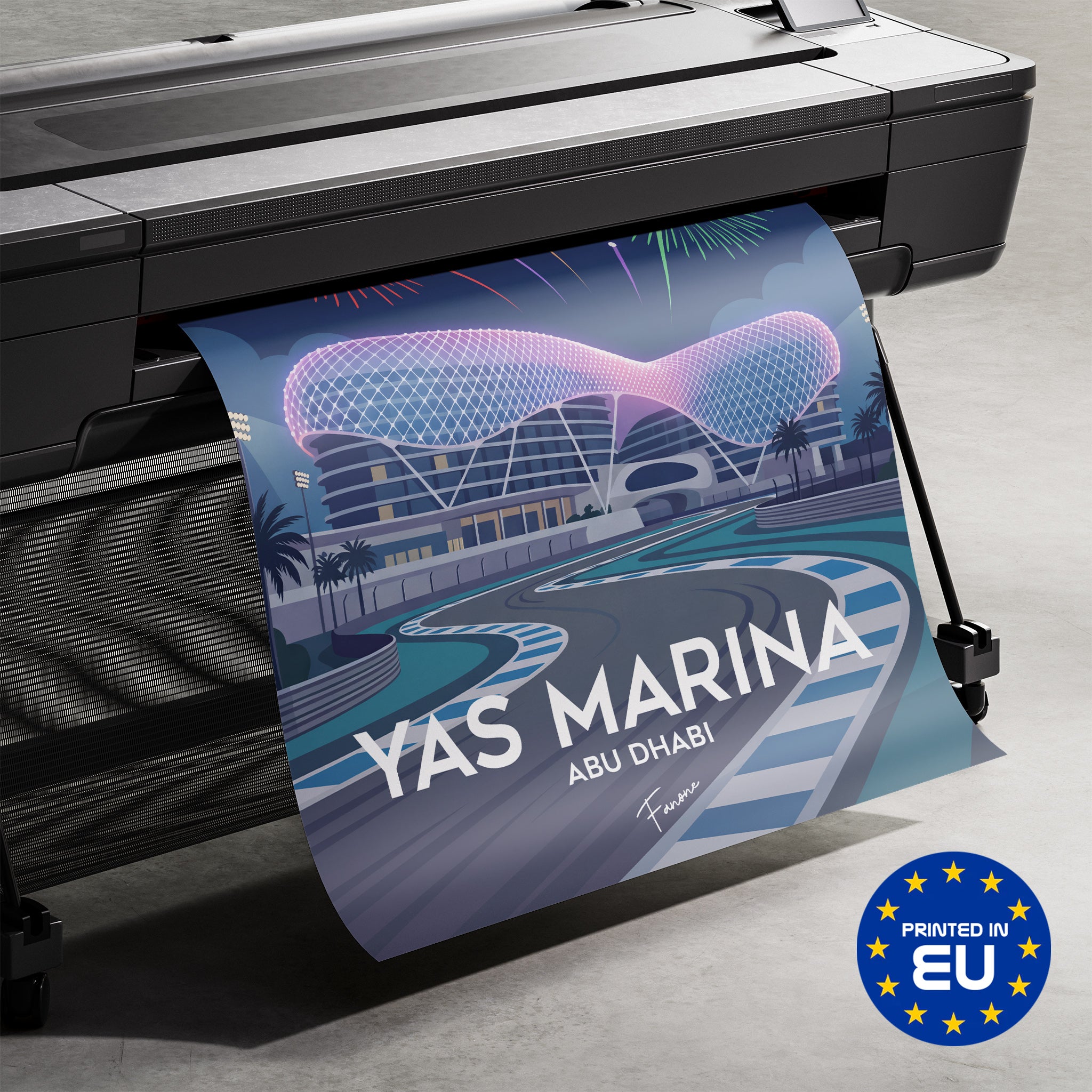 Premium-Druck Detailansicht – Yas Marina Vintage Art Poster